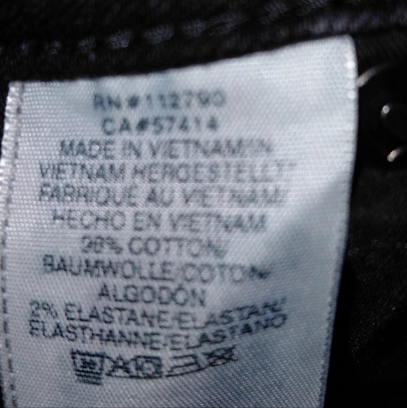 True Religion Jennie Curvy Skinny Jeans Black Ring Detail Size 32 Moto Edgy Goth - Picture 11 of 11